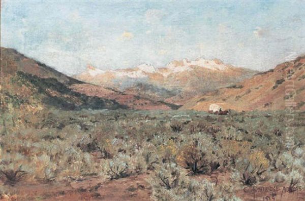 The Uncompahgre Valley With Sage Brush In The Foreground Oil Painting by Charles Partridge Adams