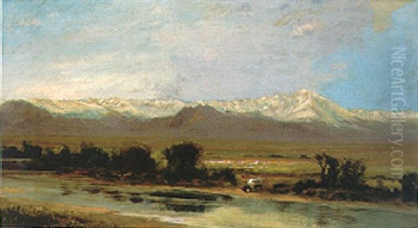 River Crossing Oil Painting by Charles Partridge Adams