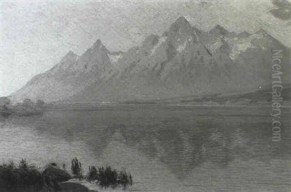 Teton Range Oil Painting by Charles Partridge Adams