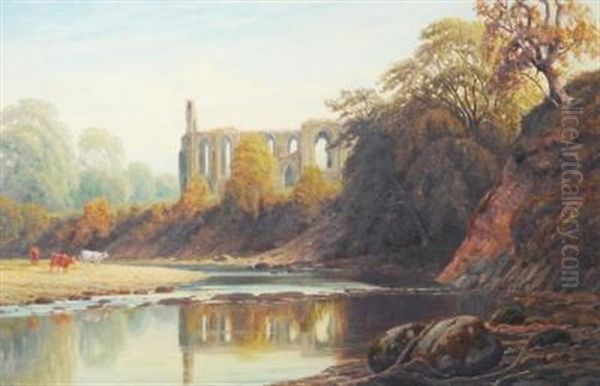 Bolton Abbey From The North Oil Painting by James L. Adams