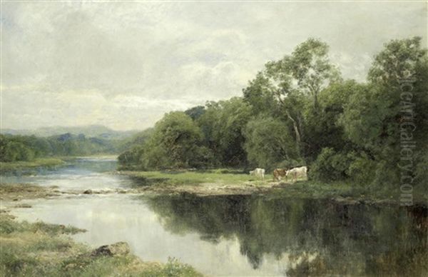 On The Derwent Oil Painting by John Clayton Adams