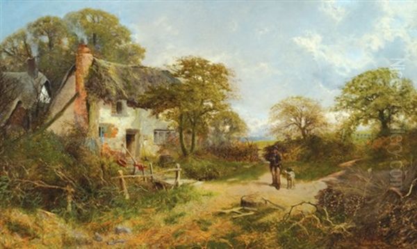 Country Cottage Oil Painting by John Clayton Adams