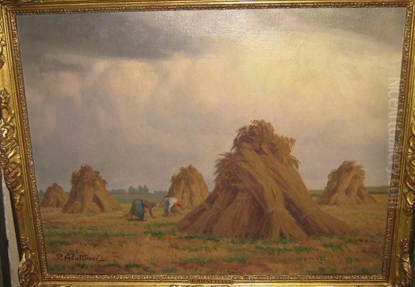 Gerbes Avant L'orage Oil Painting by Pierre Abatucci