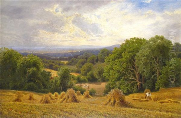 View Of The Surrey Hills Oil Painting by John Clayton Adams