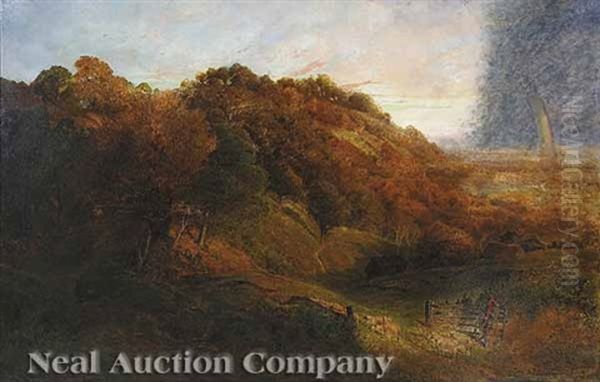 Rainbow At Night Is A Shepherd's Delight Oil Painting by John Clayton Adams