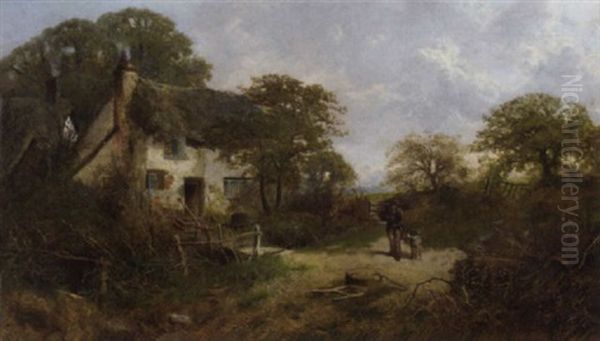 The Woodman's Cottage Oil Painting by John Clayton Adams