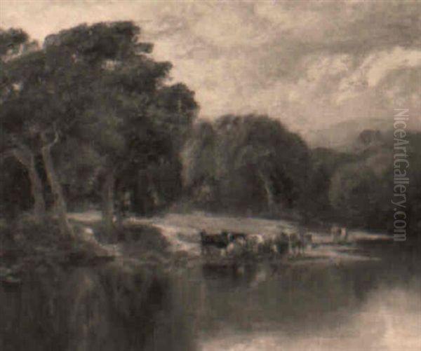 On The Dee, North Wales Oil Painting by John Clayton Adams