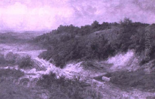 A Gravel Pit Near Ewhurst, Surrey Oil Painting by John Clayton Adams