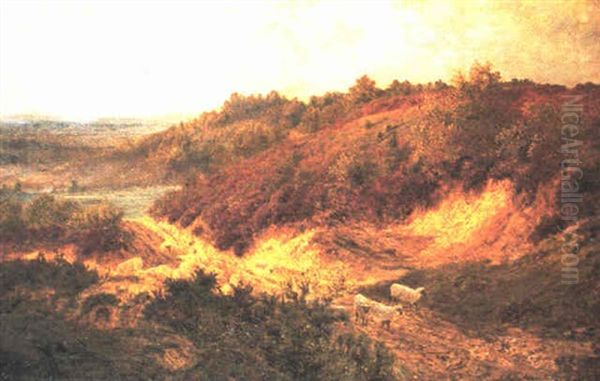 A Gravel Pit Near Ewhurst Surrey Oil Painting by John Clayton Adams