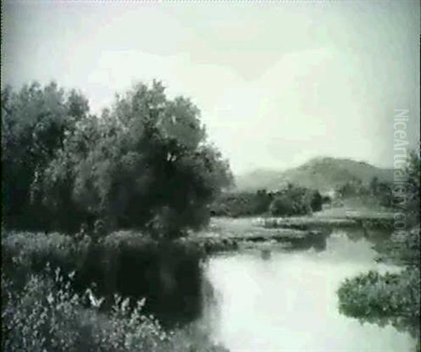 Quiet River Oil Painting by John Clayton Adams