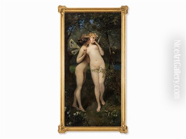 Two Fairies Oil Painting by John Quincy Adams