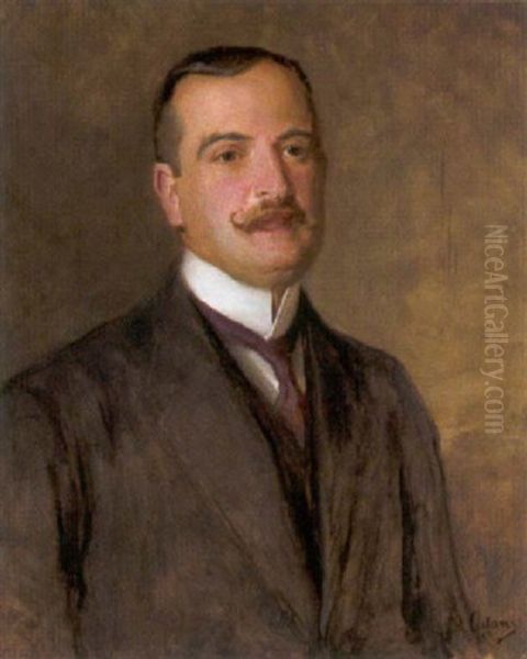 Portrait Des Wiener Industriellen Raoul Leon Von Wernburg Oil Painting by John Quincy Adams