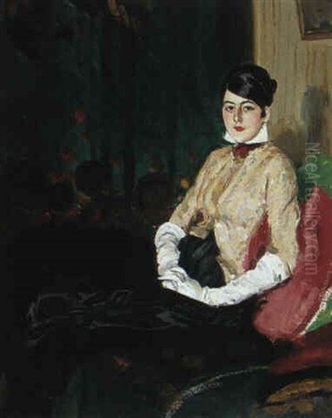 Portrait Of A Seated Lady Oil Painting by John Quincy Adams