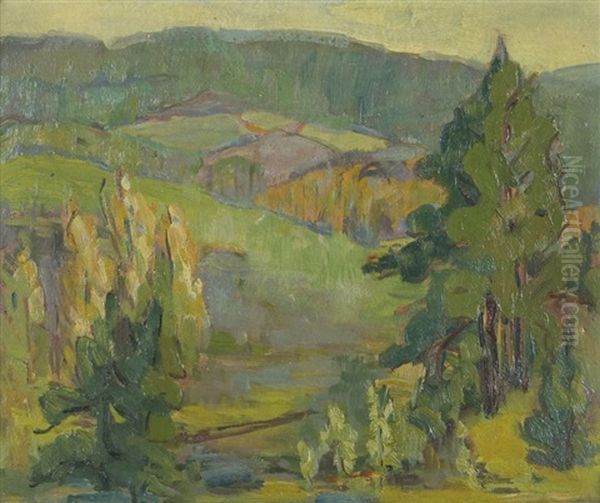 Laurentian Landscape, Autumn Oil Painting by Lilly Osman Adams