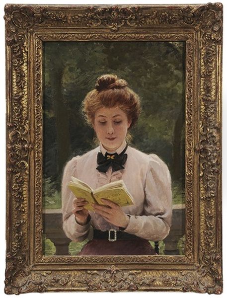 La Lecture Oil Painting by Louis Emile Adan