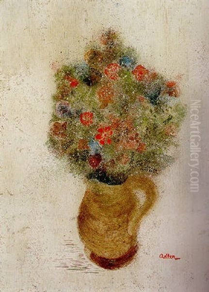 Vase And Flowers Oil Painting by J.C. Adler