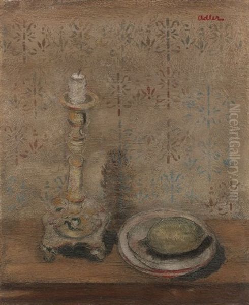 Nature Morte A La Bougie Oil Painting by Jankel Adler