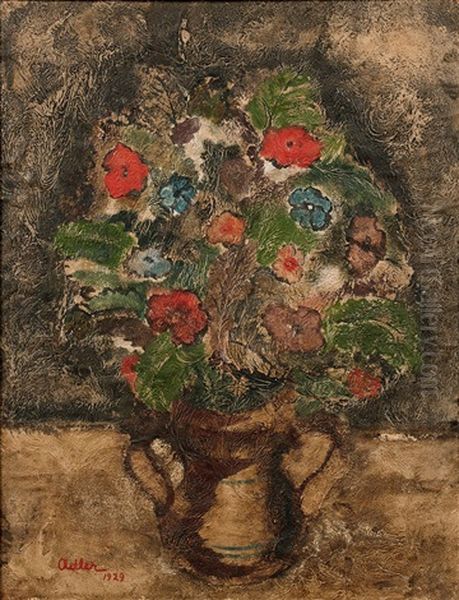 Vase De Fleurs Oil Painting by Jankel Adler