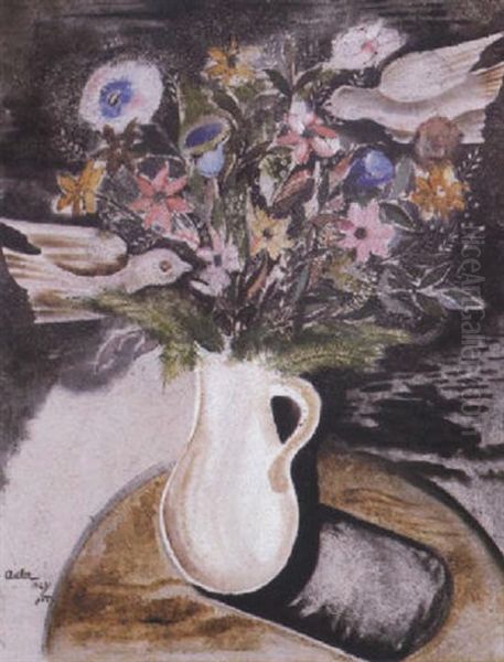 Blumen Und Vogel Oil Painting by Jankel Adler