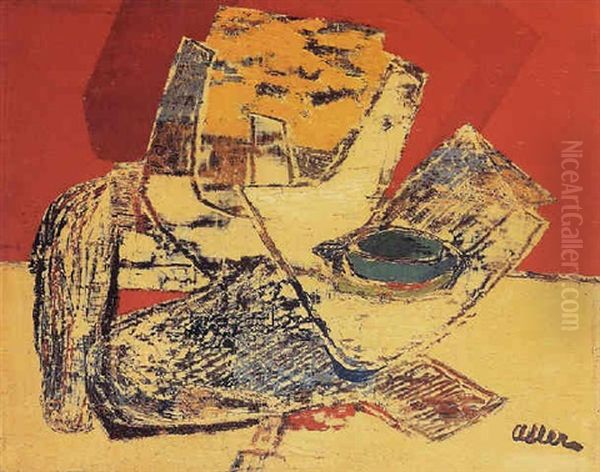 Seated Figure With A Bowl Oil Painting by Jankel Adler