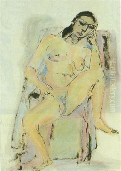 Nude Oil Painting by Jankel Adler