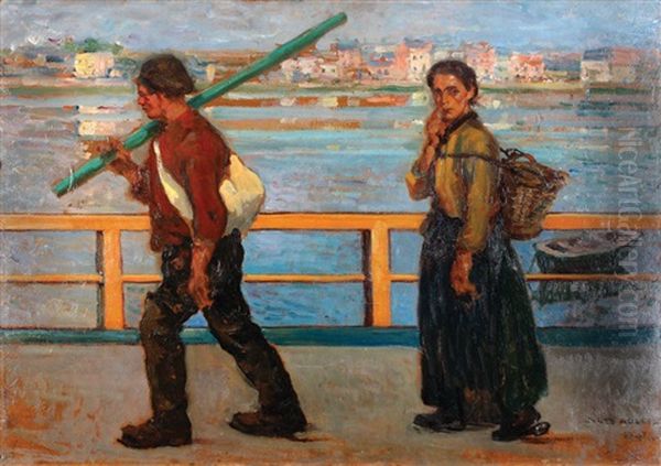 A Couple By The River by Jules Adler