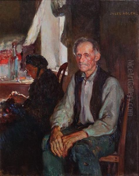 Portrait Of A Seated Man Oil Painting by Jules Adler