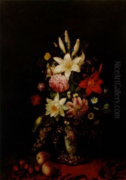 Blomsterstilleben Oil Painting by Sophie Adlersparre