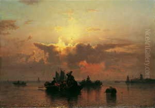 Die Heimkehr Vom Fischfang Oil Painting by Karl Adloff