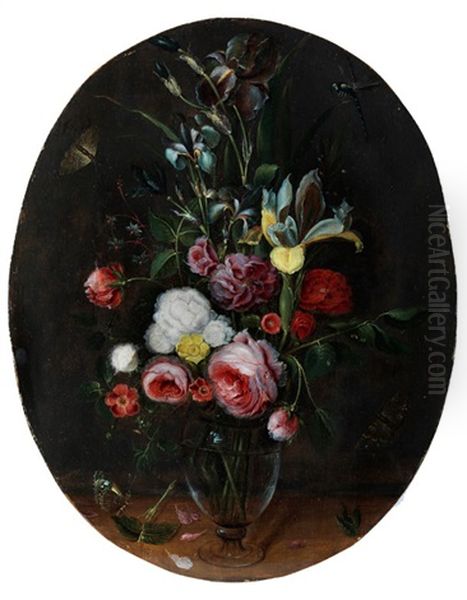 Ovales Blumenstillleben Oil Painting by Alexander Adriaenssen the Elder