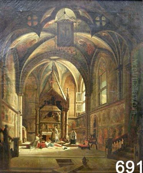 Interno Di Cattedrale Oil Painting by Vincenzo Abbati