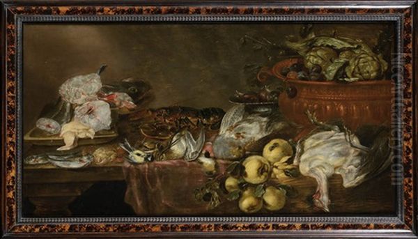 Nature Morte Au Gibier, Aux Fruits, Aux Legumes Et Aux Poissons Oil Painting by Alexander Adriaenssen the Elder