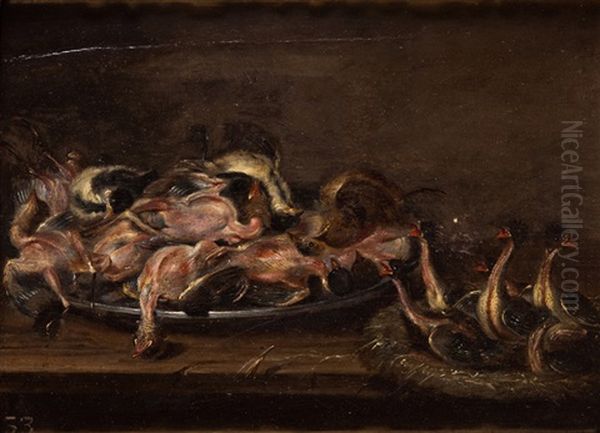 Pajaros En Un Plato Oil Painting by Alexander Adriaenssen the Elder