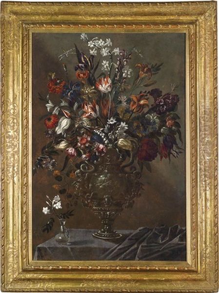 Groser, Reprasentativer Blumenstraus In Einer Prunkvase by Alexander Adriaenssen the Elder