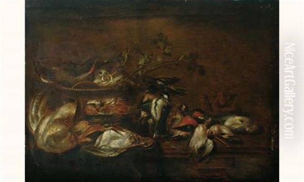 Nature Morte Aux Oiseaux Oil Painting by Alexander Adriaenssen the Elder