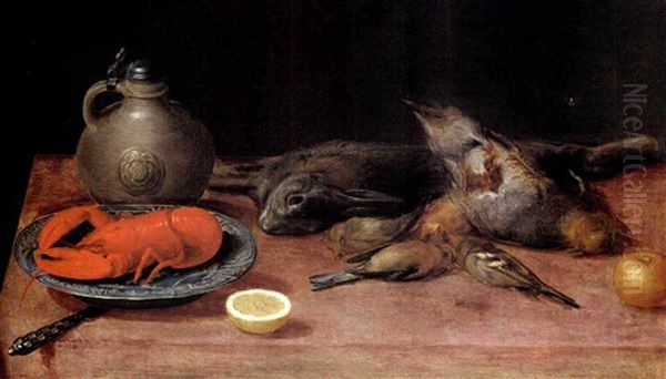 Nature Morte Aux Homard Et Pieces De Gibier Sur Un Entablement Oil Painting by Alexander Adriaenssen the Elder