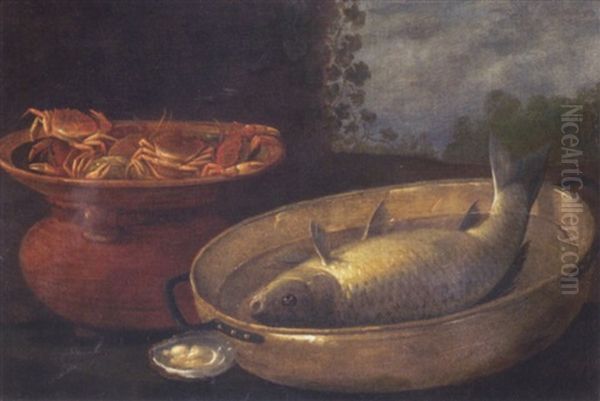 Stilleben Mit Meerestieren In Kupfer- Und Messinggefasen by Alexander Adriaenssen the Elder