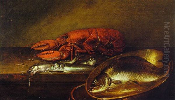 Still Life Of Lobster And Fish Oil Painting by Alexander Adriaenssen the Elder