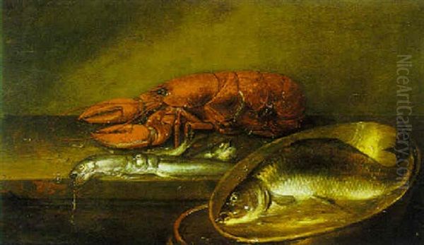 Still Life Of Lobster And Fish Oil Painting by Alexander Adriaenssen the Elder