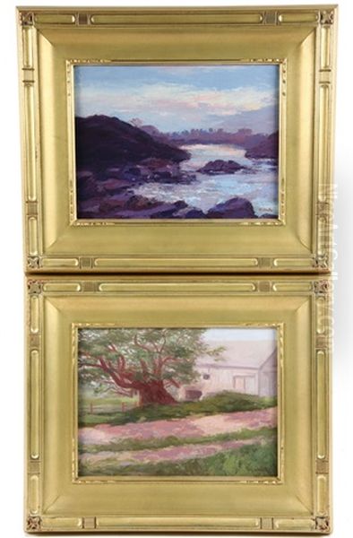 (2) Maine Views; 'old Willow Shore Road Oil Painting by Mary Horton Adriance