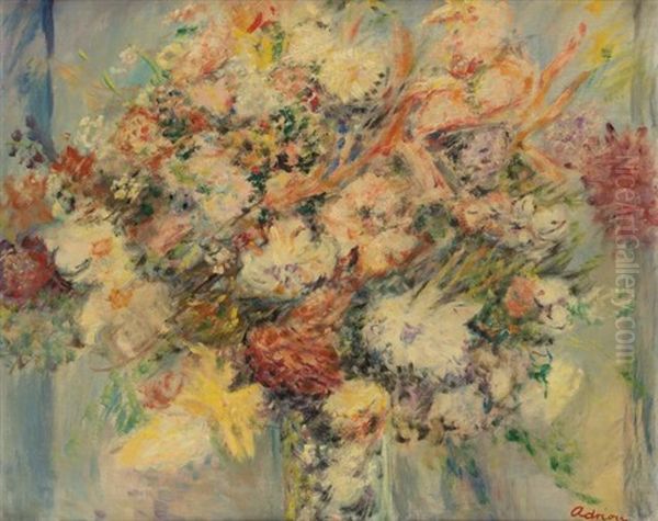 Les Fleurs Oil Painting by Lucien Adrion