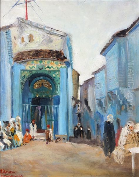 Strasenansicht Aus Constantine (algerien) Oil Painting by Lucien Adrion