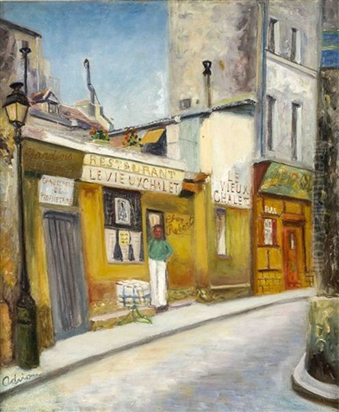 Pariser Strassenszene Oil Painting by Lucien Adrion