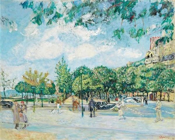 Paris Cours Albert I Oil Painting by Lucien Adrion