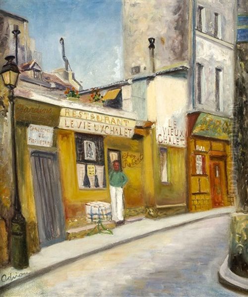 Pariser Strassenszene Oil Painting by Lucien Adrion