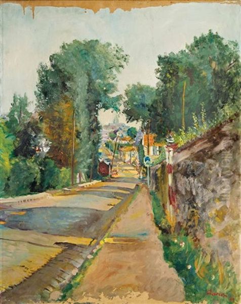 Rue De Village Oil Painting by Lucien Adrion