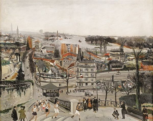 Le Marathon,1924 Oil Painting by Lucien Adrion