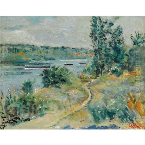 River Paysage Oil Painting by Lucien Adrion