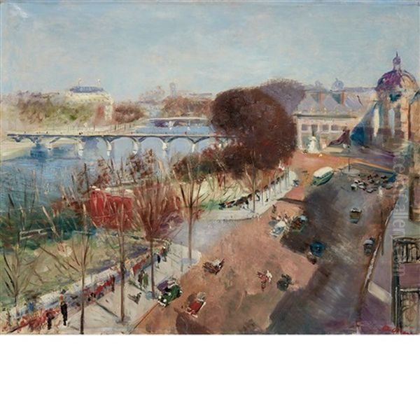 Le Pont Des Arts Oil Painting by Lucien Adrion