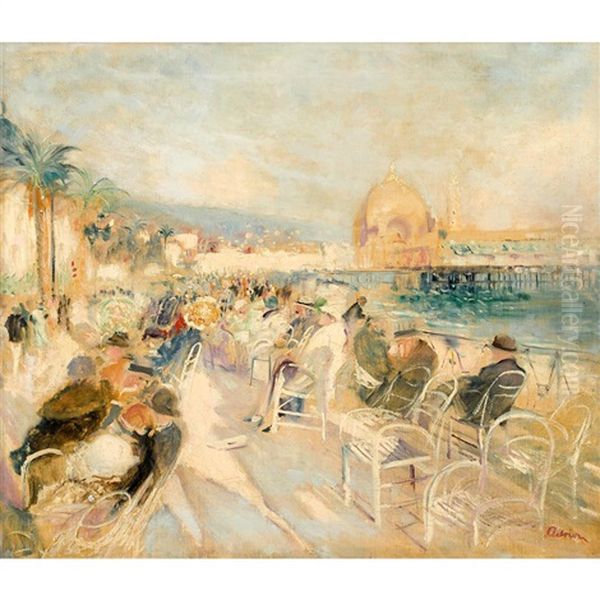 Along The Promenade Oil Painting by Lucien Adrion